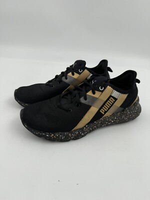 Puma Kids Boy's Weave XT Speckle Black Gold Big Kid Lace Up Sz 6 C Hard To Find