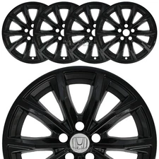4 fit Honda CRV EX L 2023-2025 Black 18" Wheel Skins Snap On Rim Covers Hub Caps