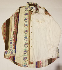 Vintage XL 90s Rough Rider Western Button Up Cotton Shirt Made in USA