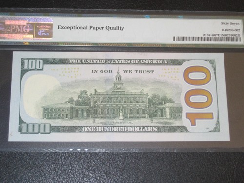 $100 2009A Dallas FRN. FANCY SERIAL NUMBER. PMG 67 EPQ - Picture 2 of 2