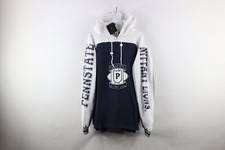 Deadstock Vintage 90s Mens L Spell Out Penn State University Hoodie Sweatshirt