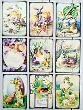 9 Vintage Style Easter Handmade Pocket Letter Cards Scrapbooks Journals Crafts