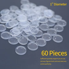 60X STAR WARS FIGURE DISPLAY STAND Base FOR VINTAGE FIGURES CLEAR 1'' diameter