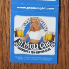 ST. PAULI GIRL BEER GIRLIE MATCHBOOK COVER: ST. LOUIS, MISSOURI MATCHCOVER -D1