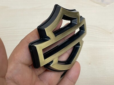 Harley-Davidson CVO Style Gas Tank Emblems - Black & Gold, Adhesive Back, Universal Fit