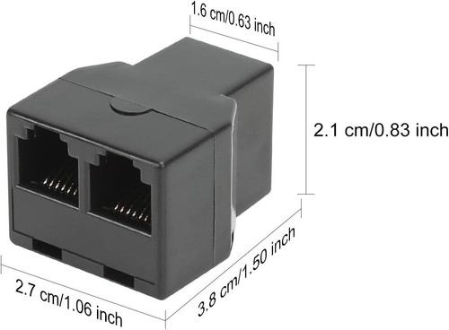 50 Pack RJ12 6P6C Female-to-Female Telephone Line Splitters - Clear Connection - Zdjęcie 4 z 8