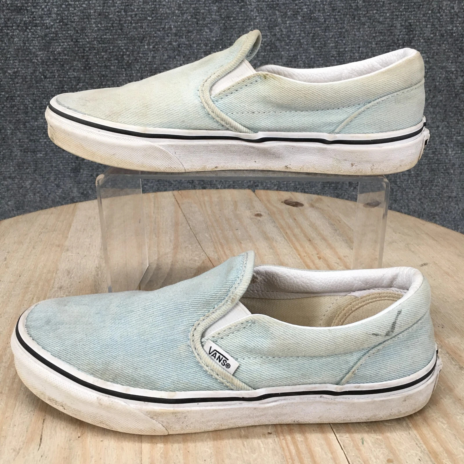 Scarpe Vans Gioventù 5 Mocassini Sneakers Casual Piatte 500714 Tela Blu Slip On