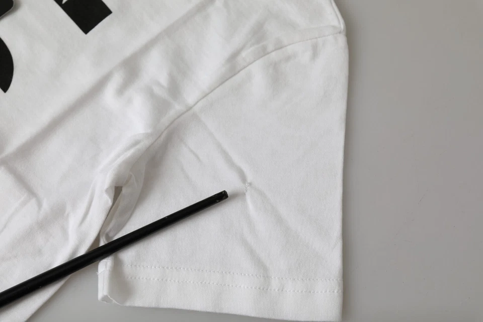 Camiseta DOLCE & GABBANA Niños Blanca Negra DG Logo Cuello Redondo s. Etiqueta 4 años 300usd Foto 4 de 4