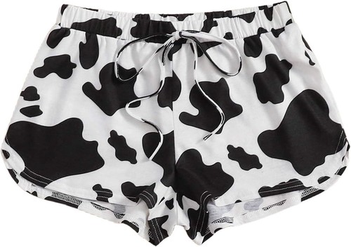 Avanova Women's Tie Dye Shorts Elastic Waist Casual Yoga Running Small, Cow