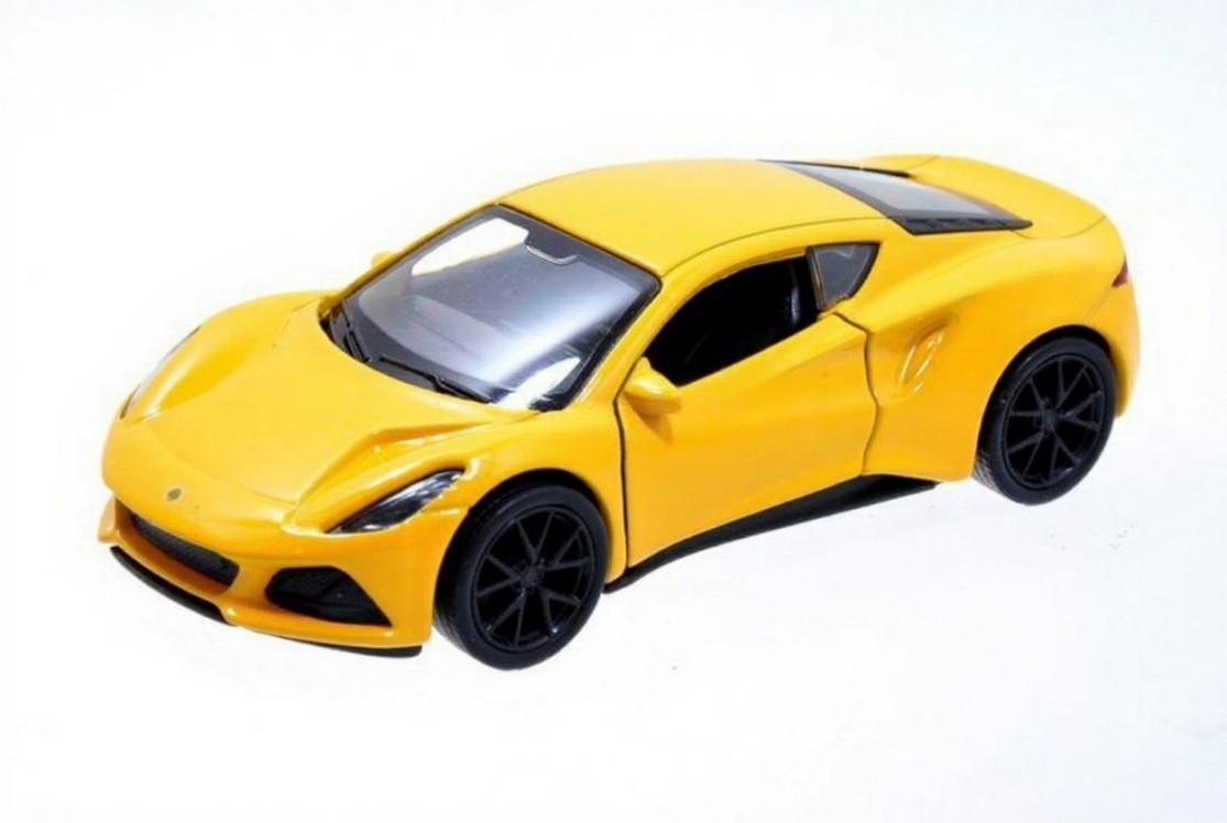 Welly Lotus Emira Yellow 1:34 1:39 Scales 4.5 Inch Diecast Car in Box