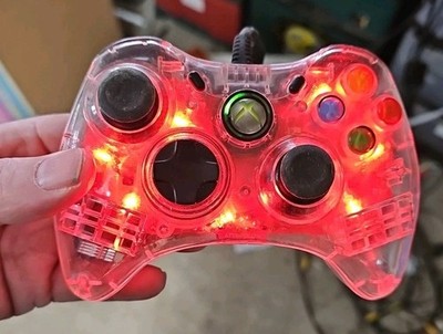 Clear AfterGlow Wired Controller Microsoft XBOX 360 PC PL-3602 Tested Bin BH