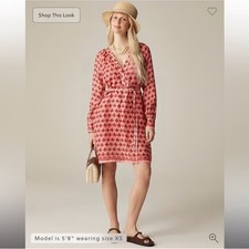 J.Crew Cabana mini dress in block-print ramie M