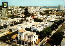 Rota Cádiz Spain Village Skyline Linen RPPC Continental Postcard A557