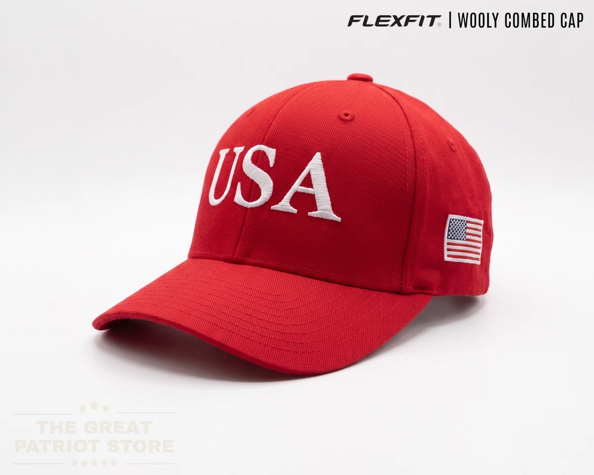 NWT RED OTTO Trump Patriotic Red and Blue Trucker Hat Fireworks Director Patriotic 4th of July Snapback Hat main image 3