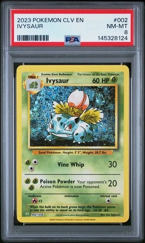 2023 POKEMON CLV-CLASSIC VENUSAUR & LUGIA EX DECK #002 IVYSAUR PSA 8