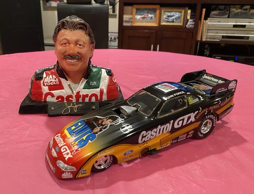 John Force Castro GTX Top Fuel Funny Car & Heavy Bust 1:24 Scale Elvis Car NHRA