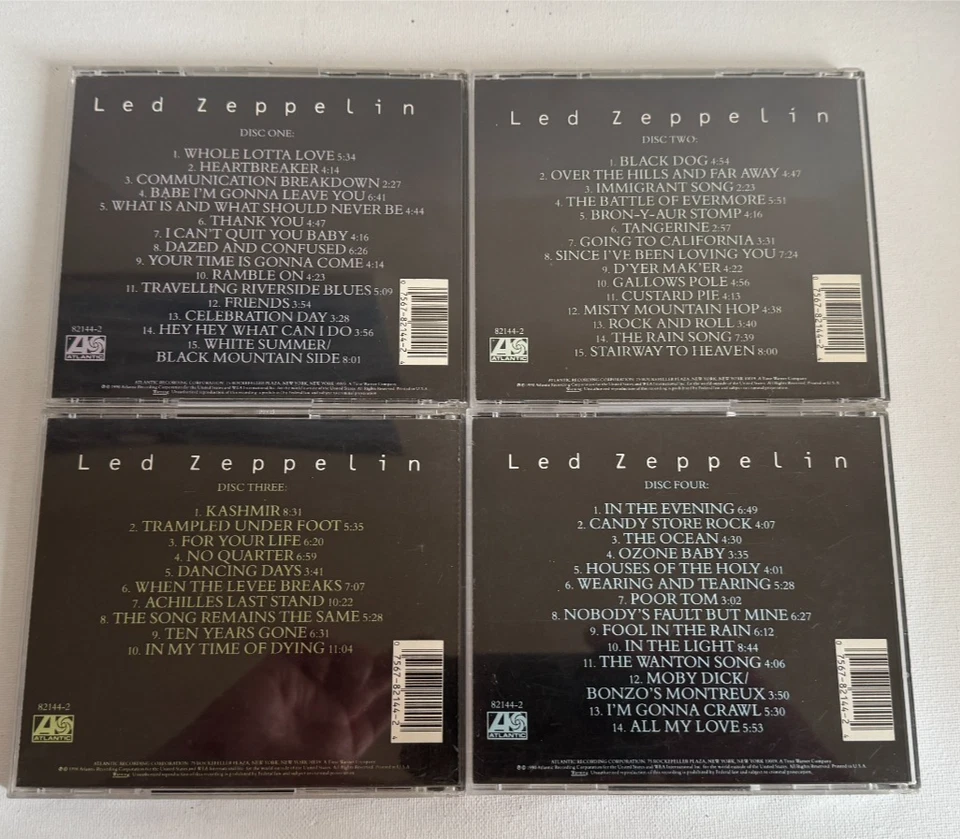 Led Zeppelin Cd Lot Disc 1, 2, 3, 4 Set (Atlantic, 1990) Led Zep VG Condition Foto 2 de 4