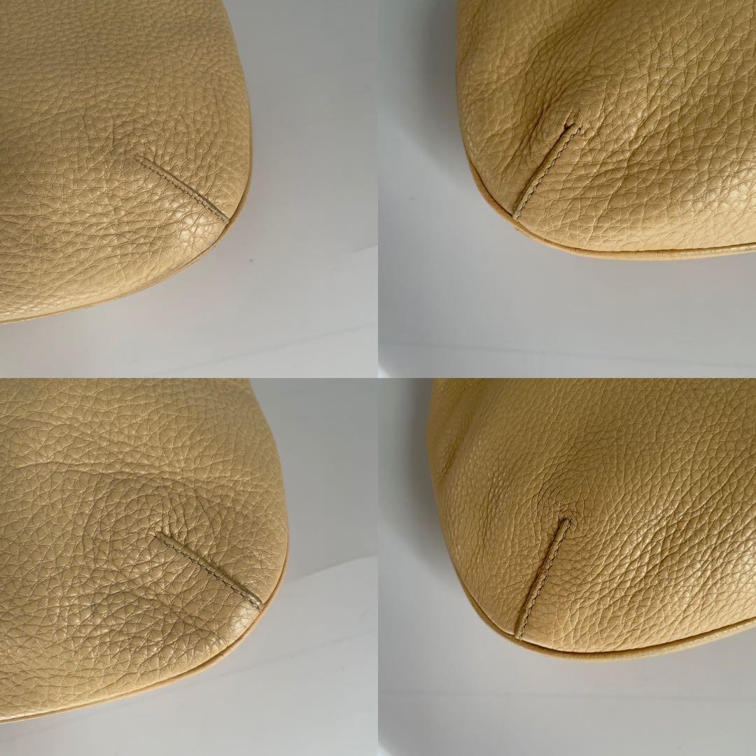 Item PRADA Shoulder Bag Half Moon Leather Beige White Tag thumbnail 9