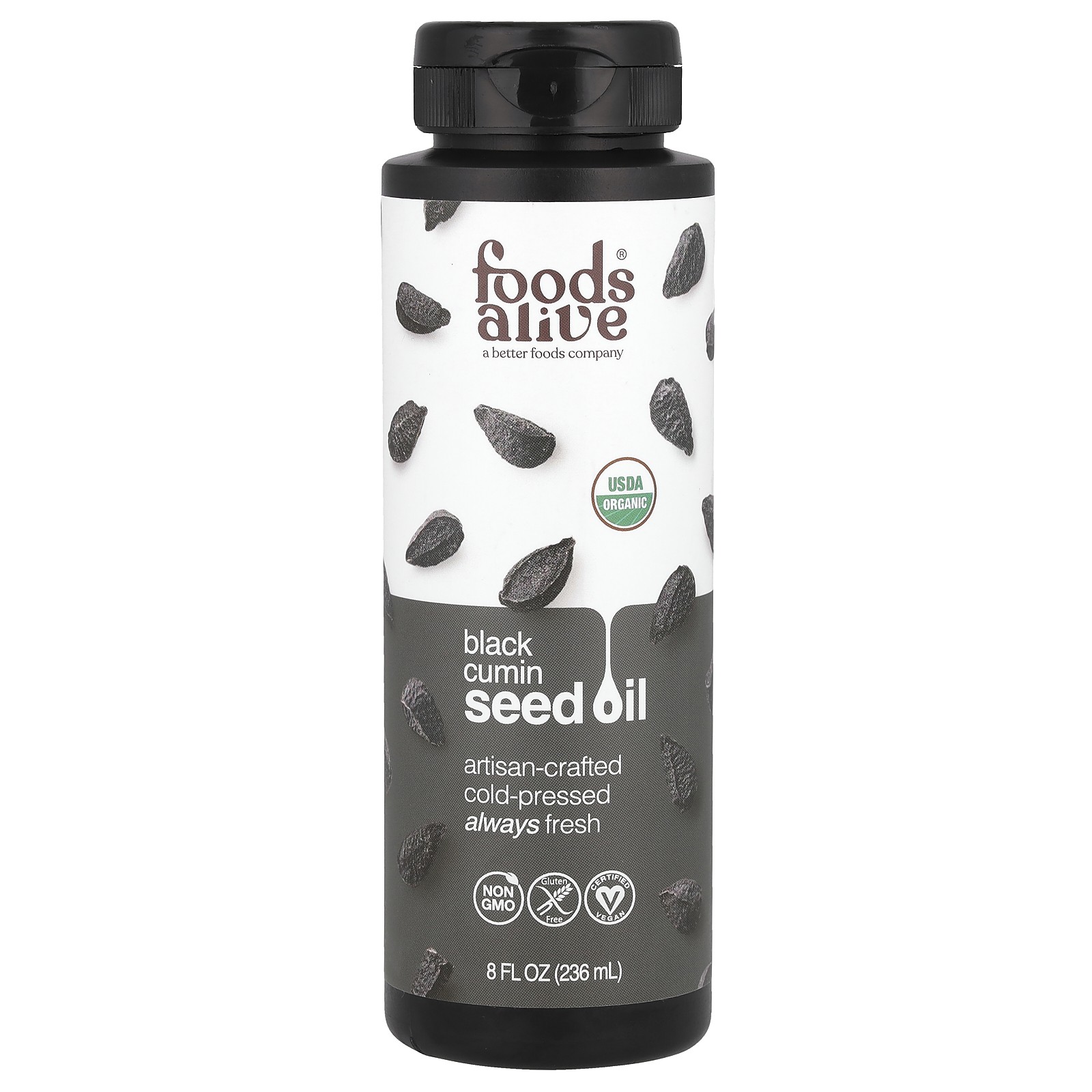 Органическое масло семян черного тмина 8 жидких унций 236 мл 4890₽