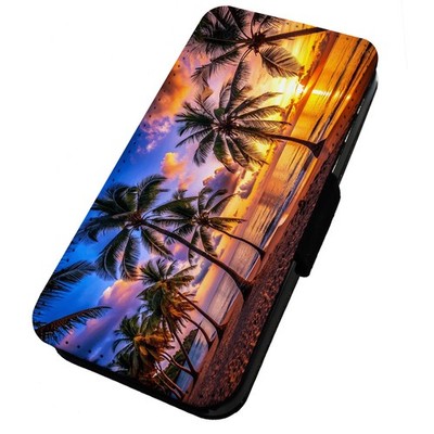 Bedruckte Flip Handyhülle für iPhone, Samsung & Huawei Beach Sunset