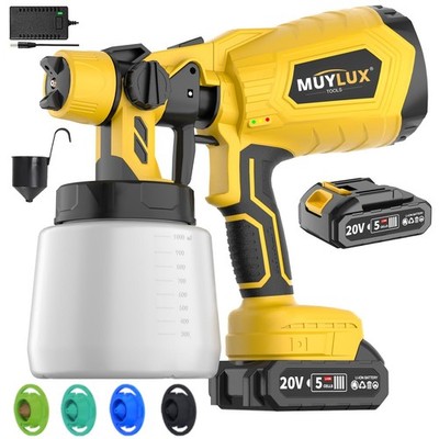 800W Cordless Paint Sprayer with Battery and Charge, Spray with 5 Nozzles and...