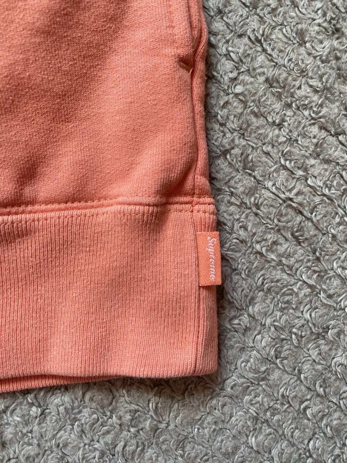 Supreme Logo Piping Mezza Zip Taglia L Corallo