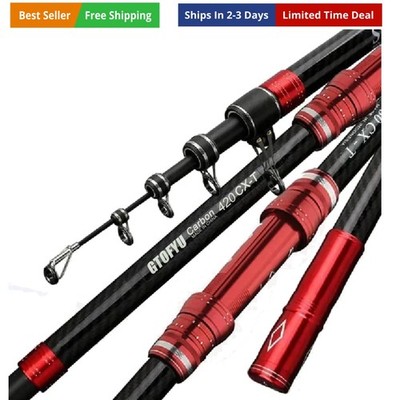 best telescopic fishing rod ebay Telescopic Fishing Rod, Carbon Fiber Travel Surf Rod, Spinning Power Lure  2-9