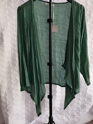  Duster Kimono Wrap Green One Size BOHO Bohemian Womens Light Weight NEW