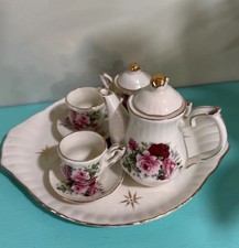 Formalities Baum Bros Miniature Tea Set Tray 8 Pc Fruit Design Decor China