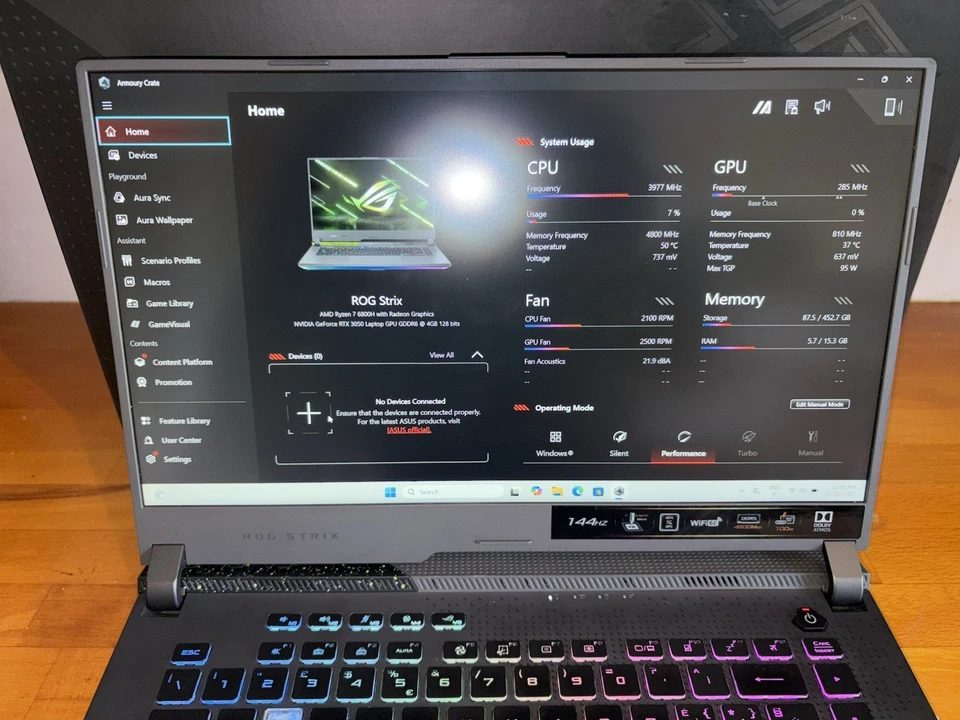 ASUS ROG STRIX G15 AMD Ryzen 7 6800H • 16GB DDR5 • 512GB SSD • RTX 3050 - Photo 3/4