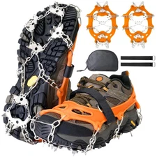 Crampons for Shoes & Boots, 24 Spikes Ice Cleats, Anti-Slip Traction