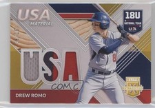 2020 Panini Elite Extra Edition USA Baseball Material Gold 6/10 Drew Romo 4z8
