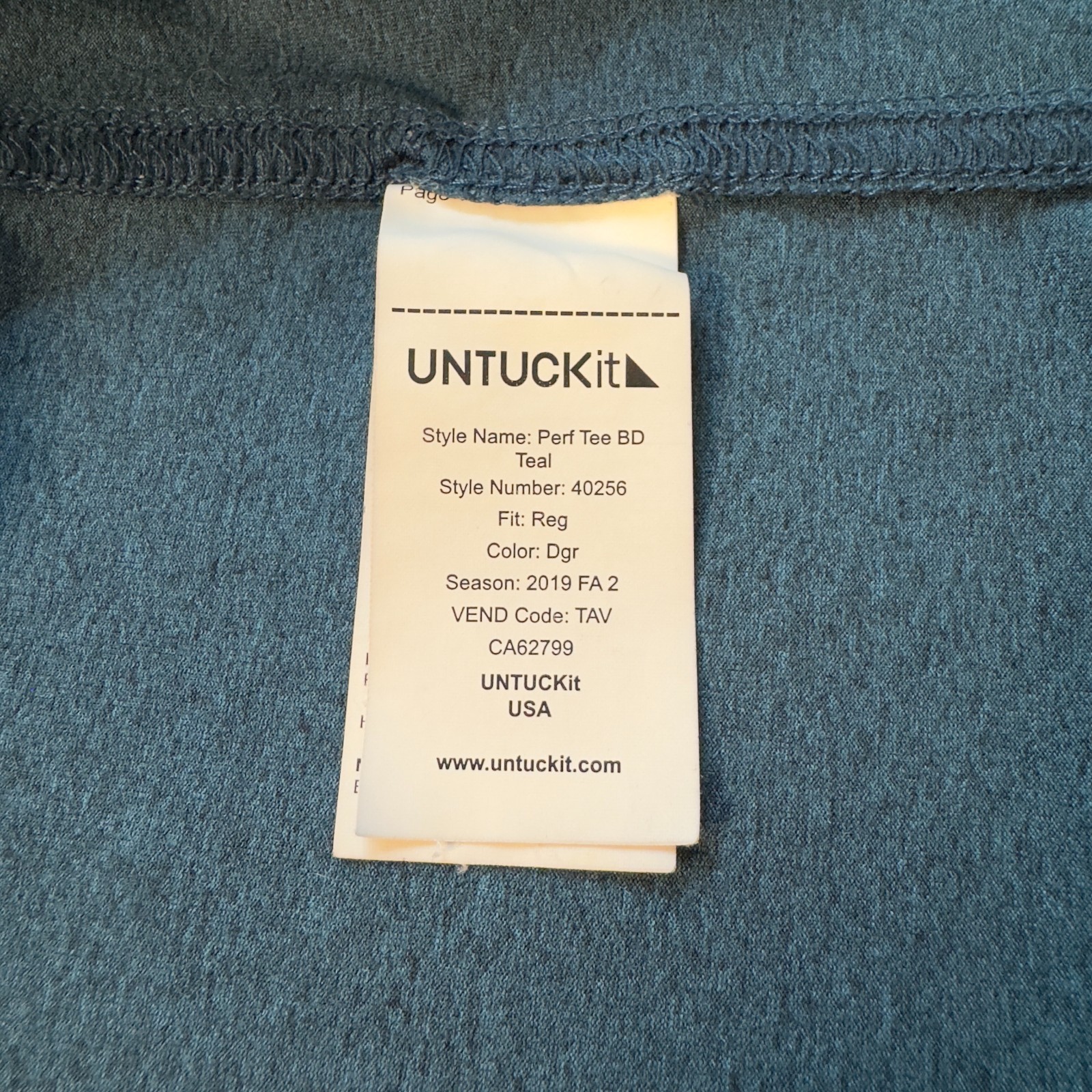 Untuckit Performance Tee Teal LS Button Down Casu… - image 8