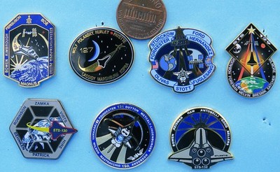 NASA United Space Alliance PIN lot of 7 vtg STS-130 to STS-132 Space Shuttle