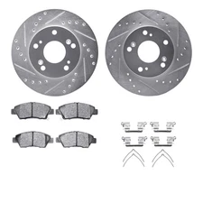For Honda CR-Z 11-15 Drilled & Slotted Front Brake Kit w Semi-Metalic Pads