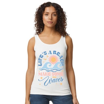 Lifes A Beach Damen Trägershirt Tank Top Sommer Urlaub Geschenk für Sie