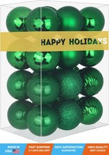 Emerald Green 2.5" Christmas Balls Christmas Tree Decoration Ornaments...