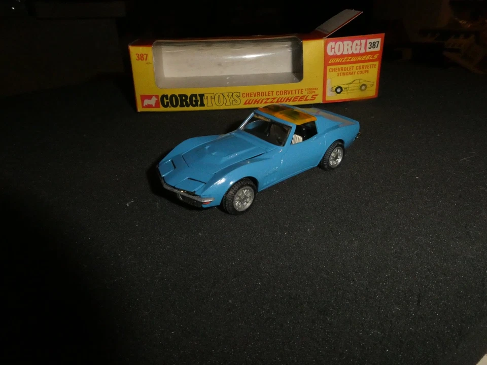 Corgi 387 Chevrolet Corvette Sting Ray 70ies 1/43 Top Restauriert in Repro Box - Bild 2 von 4