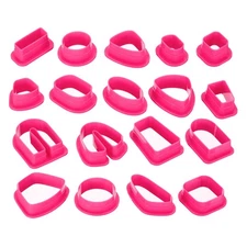 Polymer Clay Cutters,18 Pcs Clay Cutters Polymer Clay Earrings Kit Mini,Pink