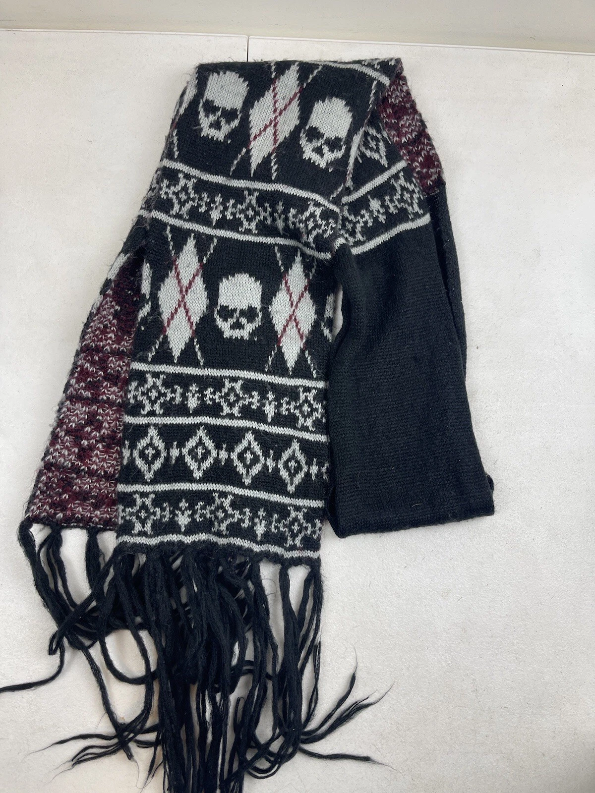 Harley Davidson Women's Knit Riding Scarf Skull Black