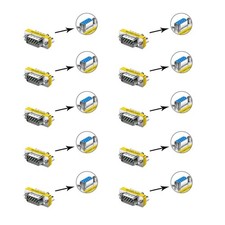 10-Pack VGA Male to Female Adapter, HD15 Gender Changer Coupler, Monitor,Display
