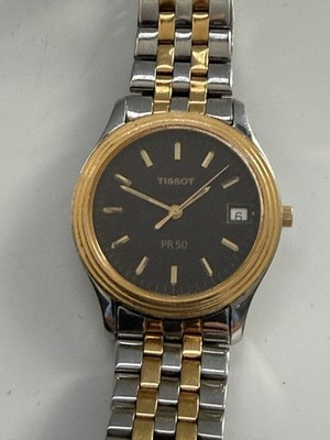 Damen Armbanduhr  Unisex Tissot PR50 Sekunde u. Datum Stahl/Gold