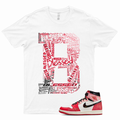 BLESSED T Shirt to Match 1 High Spider Verse OG University Red Across The Man