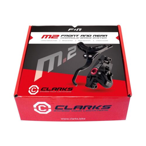 Clarks M2 Hydraulic Disc Brake Set MTB Front and Rear Set 160mm or 180/160mm - Picture 1 of 9