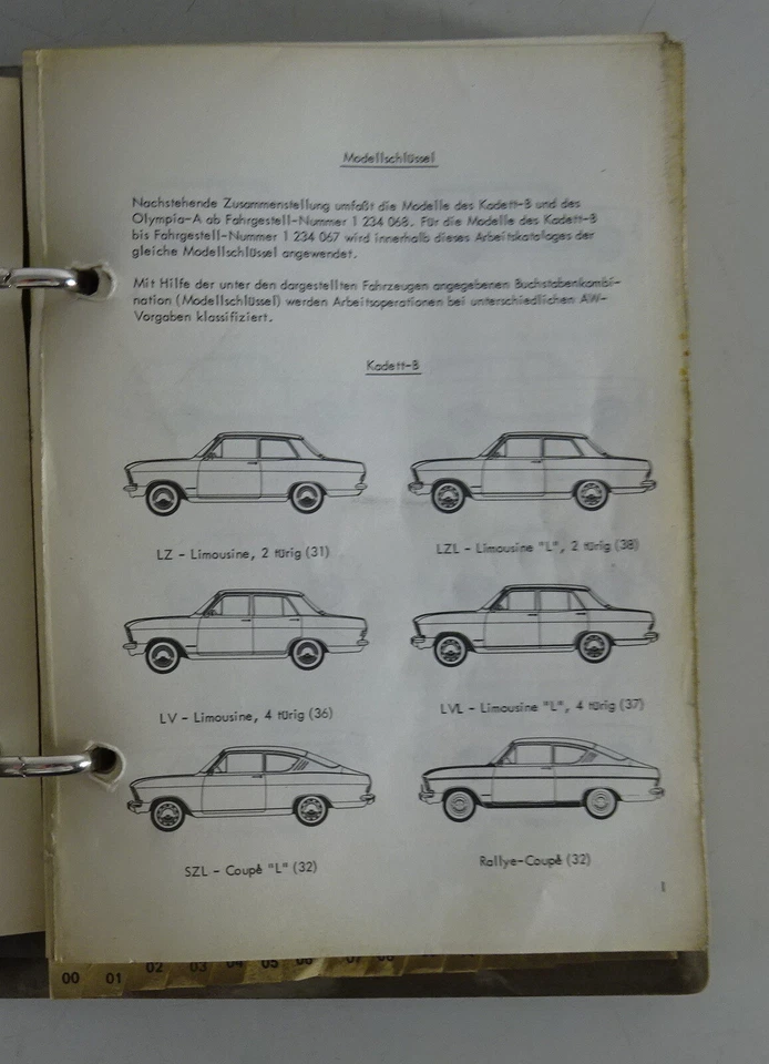 Manual De Taller Tiempos De Referencia Opel Kadett B / Olympia A Fecha 08/1967 - Imagen 3 de 4