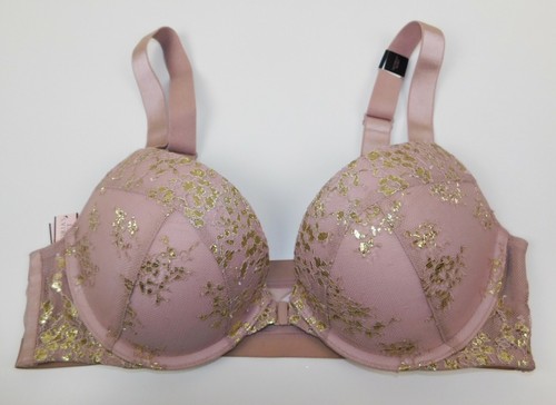 Victoria's Secret Size 32DD 10DD 36B 14B Purple Gold Metallic Bra Very ...
