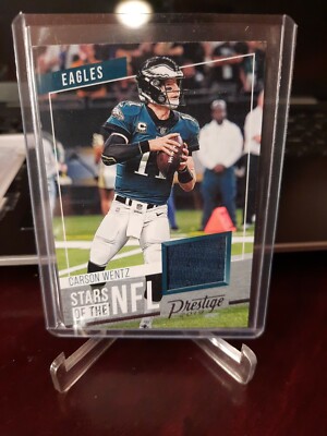 2019 PRESTIGE STARS OF THE NFL SS-CW CARSON WENTZ EAGLES QB JERSEY