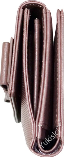 LANVIN Collection Bifold Wallet Ribbon Bow Gold Logo Pearl Pink Cow Leather NIB - Picture 5 of 14