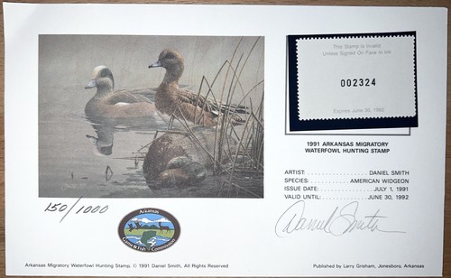 1986 1987 1988 1989 1991 ARKANSAS DUCK STAMP COLLECTION LOT SIGNED PRINT AR MNH - Picture 7 of 8