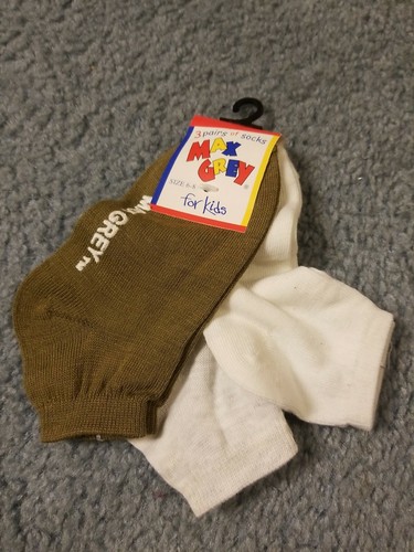 Max Grey Socks For Kids Size 6-8, Six Pairs - Picture 4 of 6
